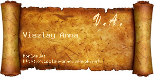 Viszlay Anna névjegykártya