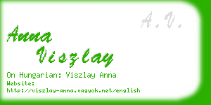 anna viszlay business card